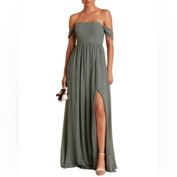 Birdy Grey Dresses & Skirts - Birdy Grey August Chiffon Dress Sea Glass Bridesmaid Formal Wedding Large